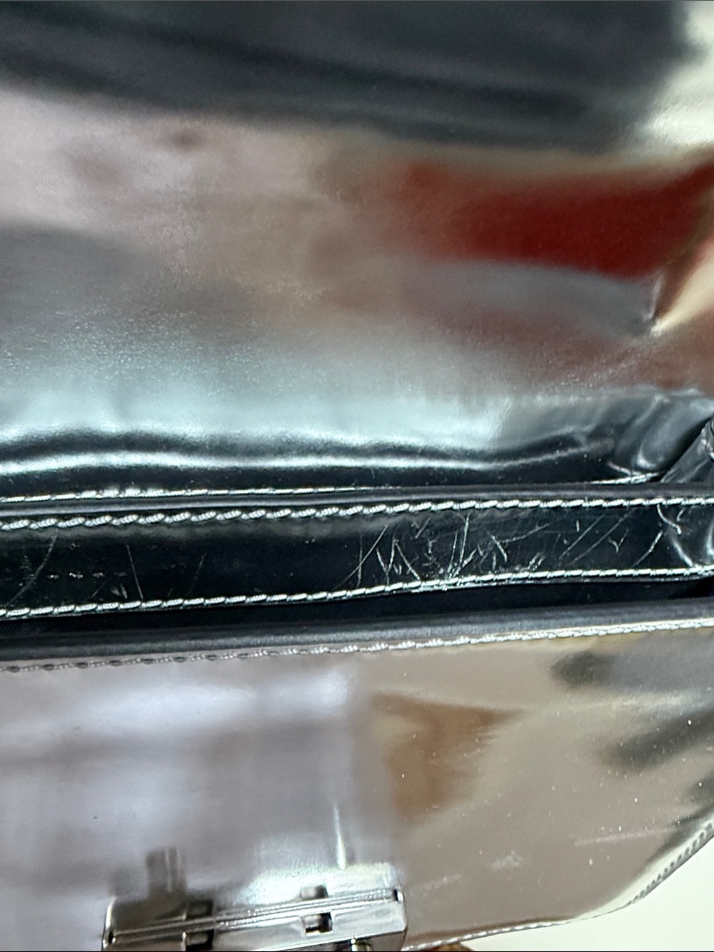 Tory Burch silver flap bag with removable crossbody strap. All leather! - Picture 10 of 11